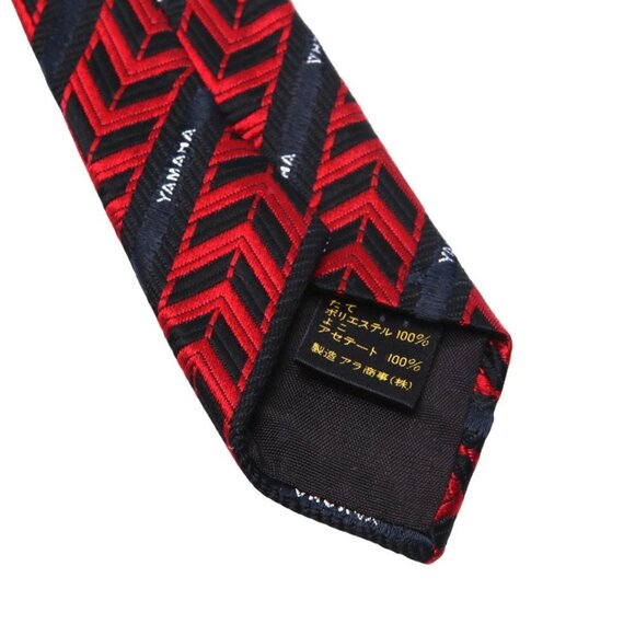 Vintage YAMAHA Logo Tie Blue Geometric Pattern Polyester Japan Motorcycles - Picture 6 of 7